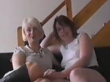 A nervous mature housewife has her first lesbian experience