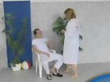 Granny Fucks With her Young Swim Trainer By the Pool